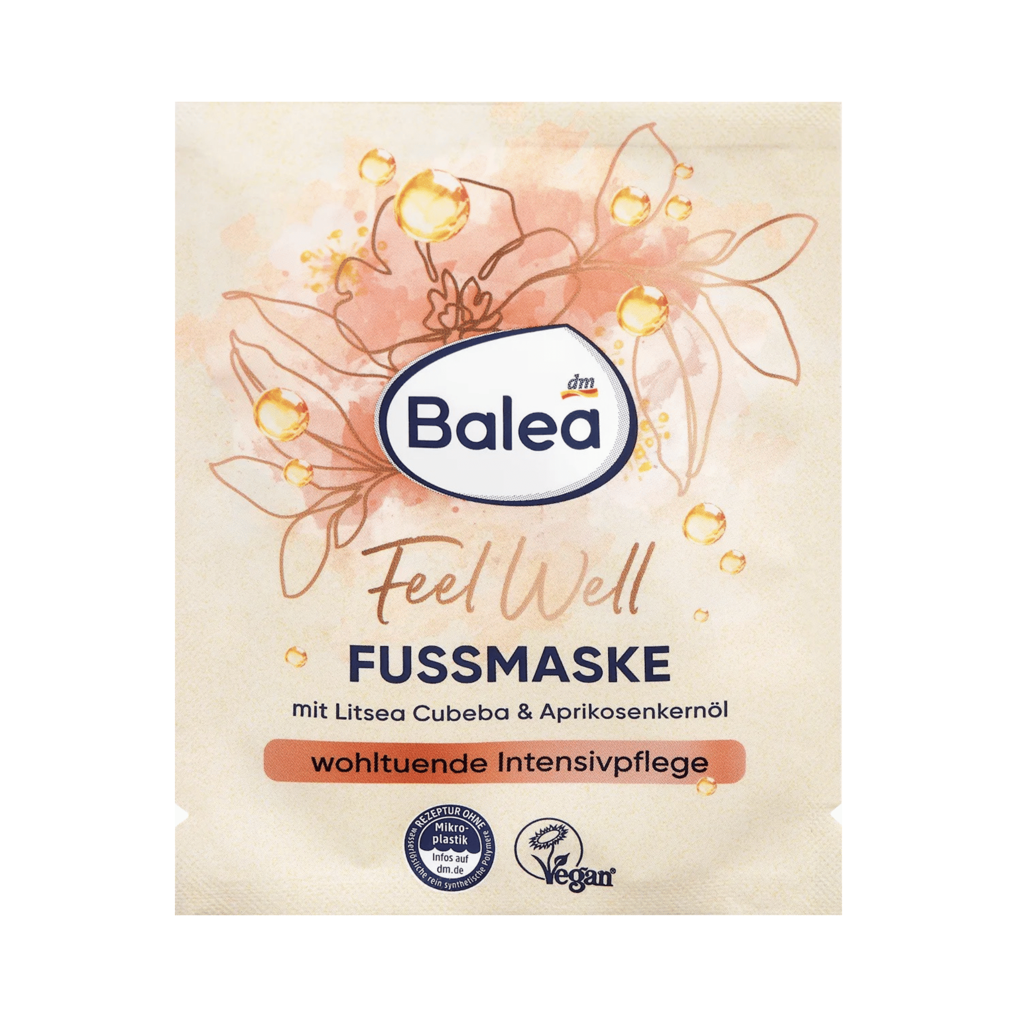balea feel well foot mask – litsea cubeba & apricot kernel oil, 15 ml