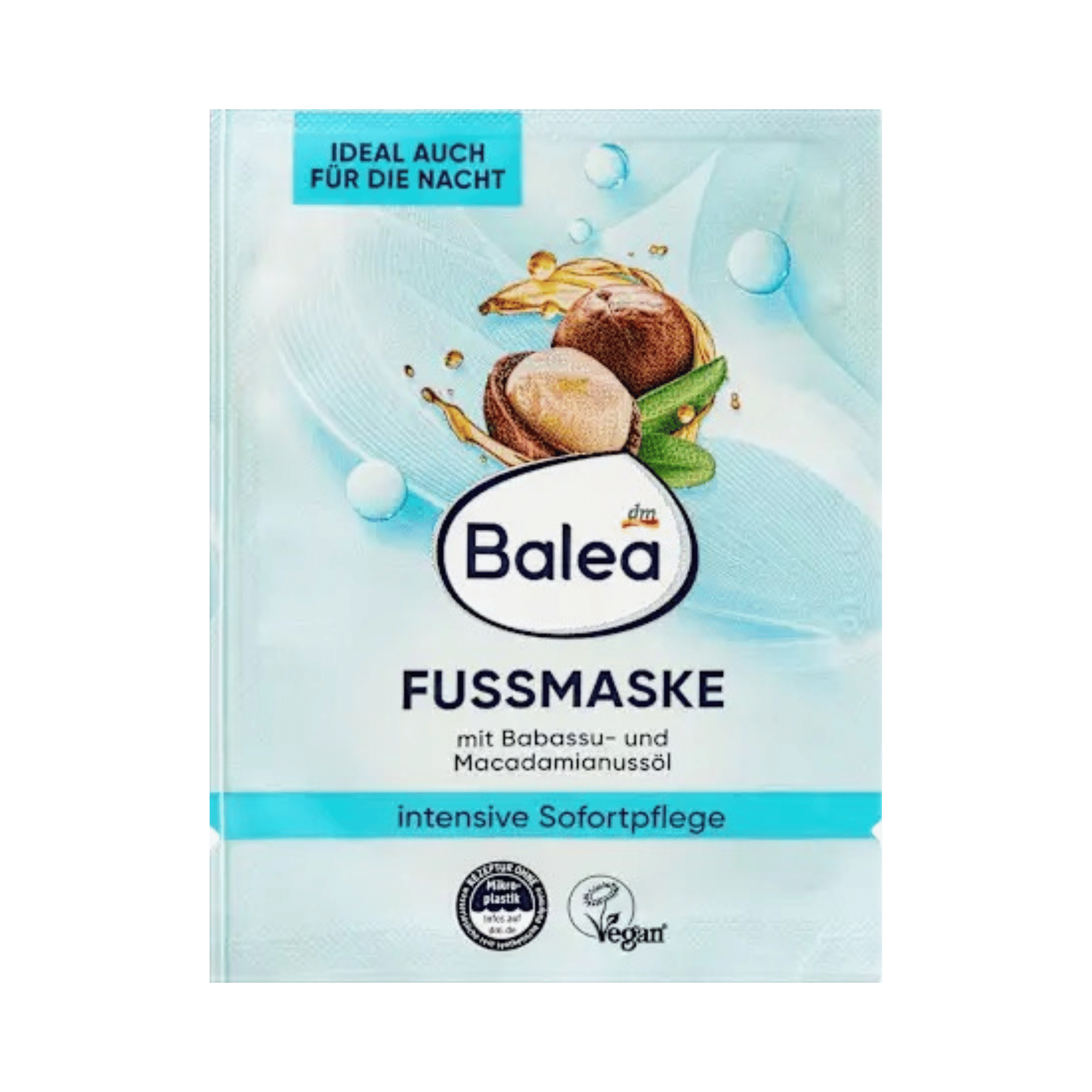 balea foot mask – babassu & macadamia nut oil, 15 ml