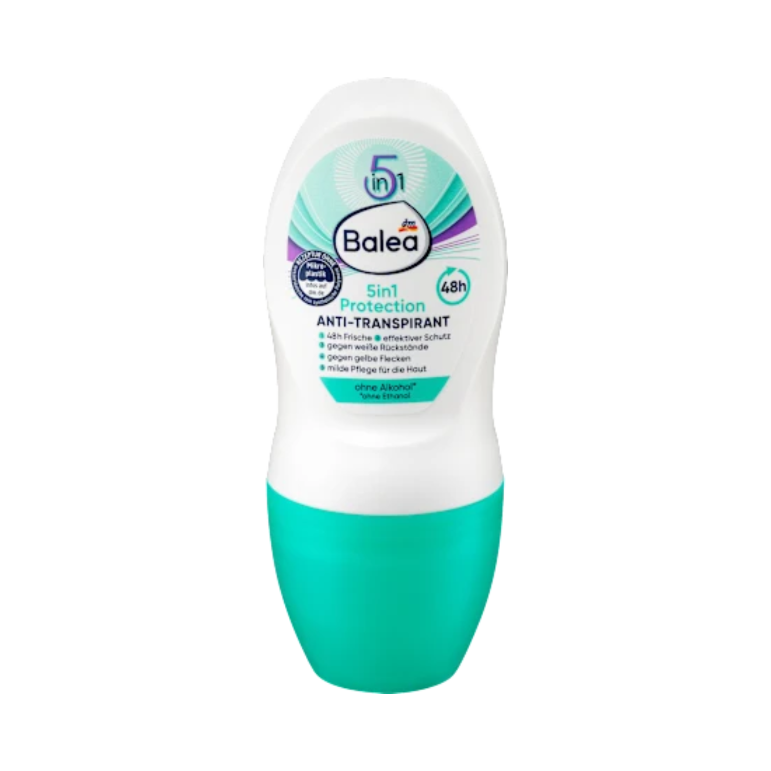 balea antiperspirant deo roll on 5in1 protection – 50 ml