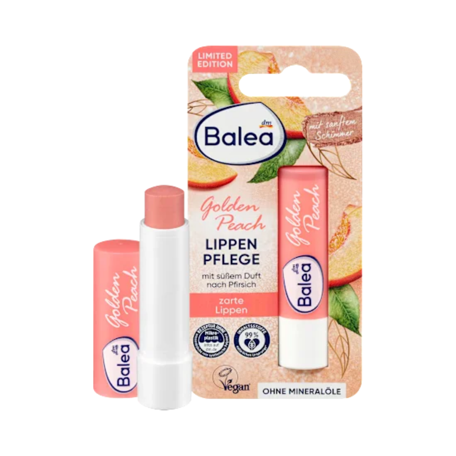 balea golden peach lip balm