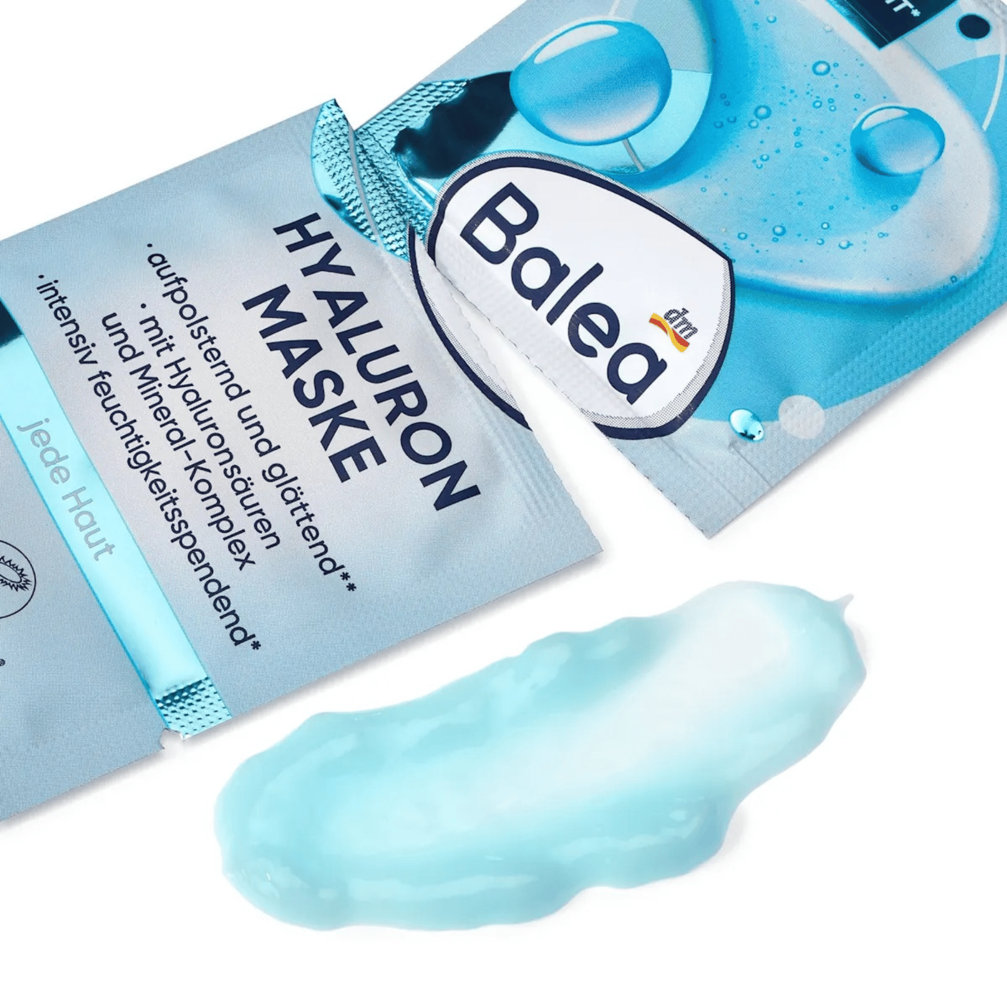 balea hyaluron face mask, 16 ml (2x8 ml) – vegan, plumping & hydrating
