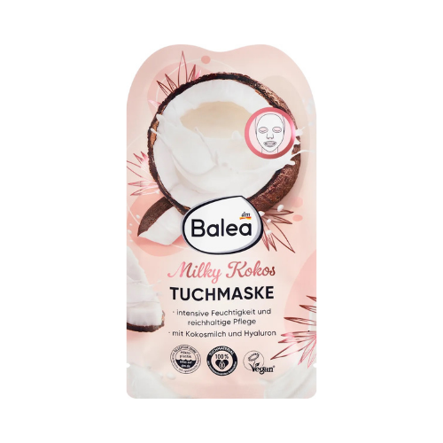 balea milky coconut sheet mask – intensive hydration & soft skin (1 sheet)