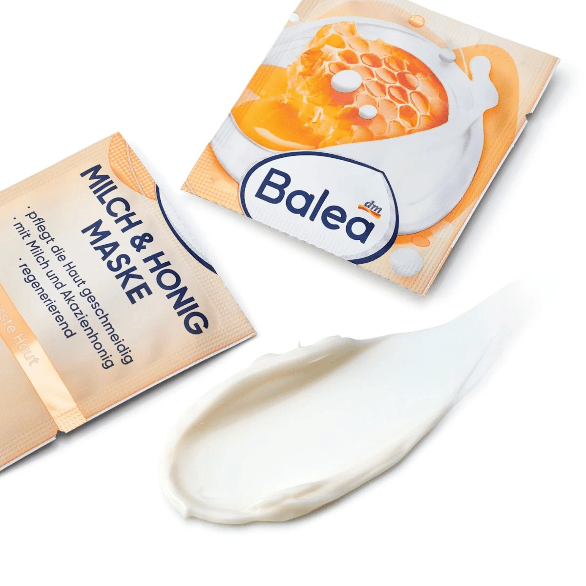 balea milk & honey face mask, 16 ml (2x8 ml) – regenerating & hydrating
