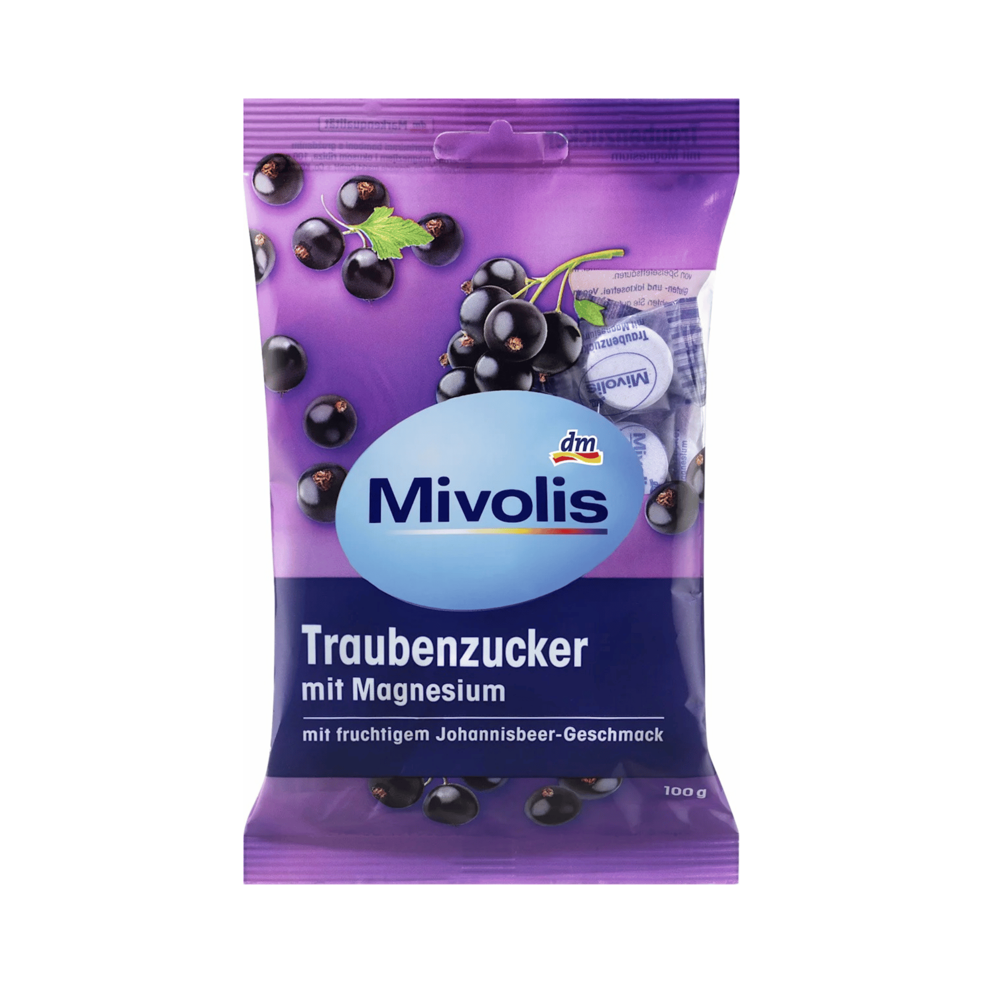 mivolis fruity and energizing dextrose snack enriched with magnesium, 100 g