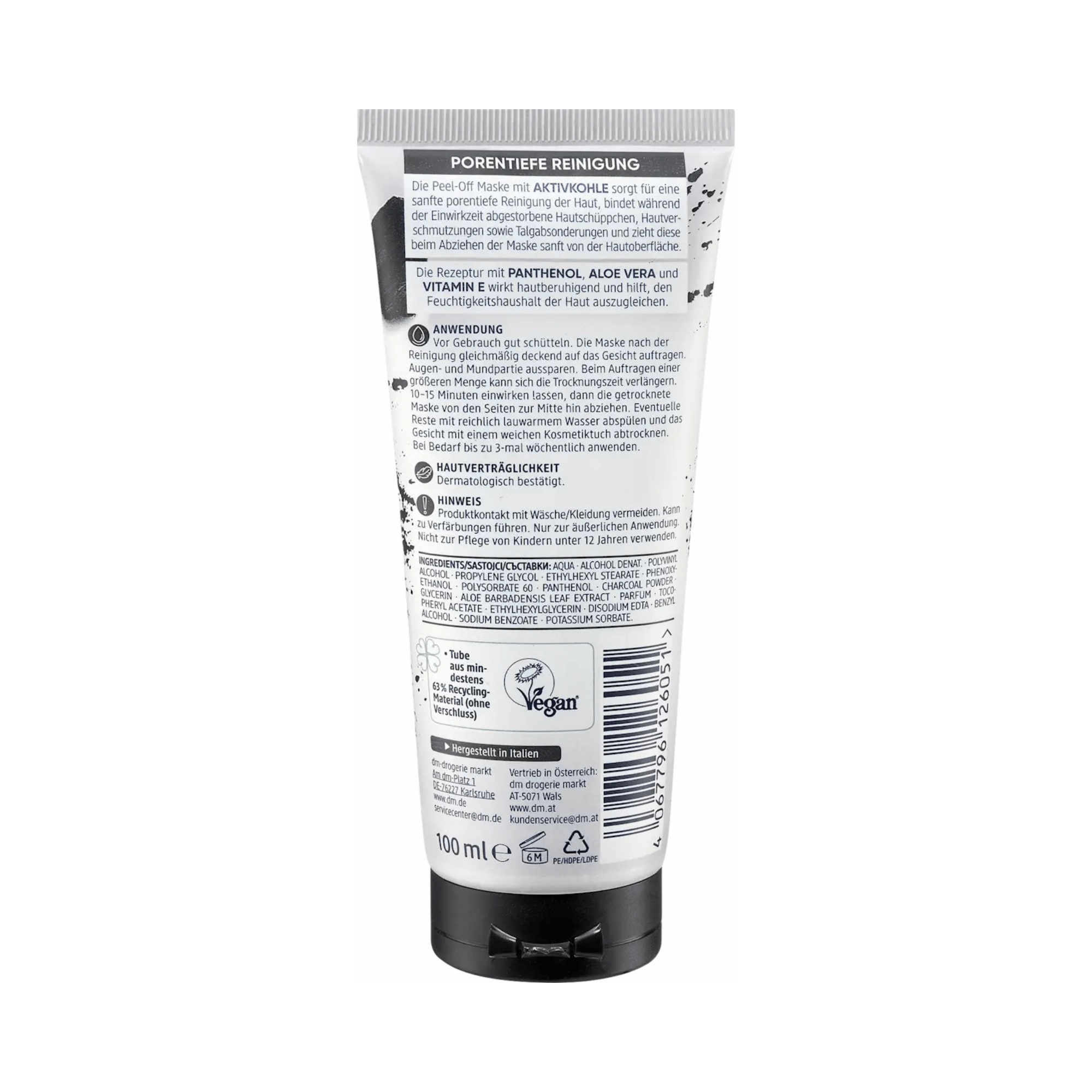 balea peel off face mask with activated charcoal – 100 ml