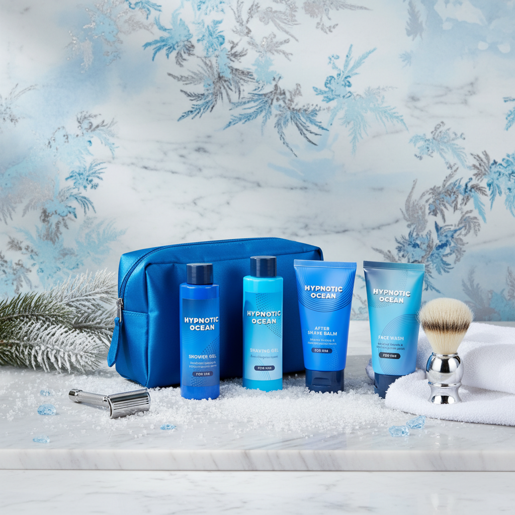 gift set “hypnotic ocean” – 5 piece toiletry bag